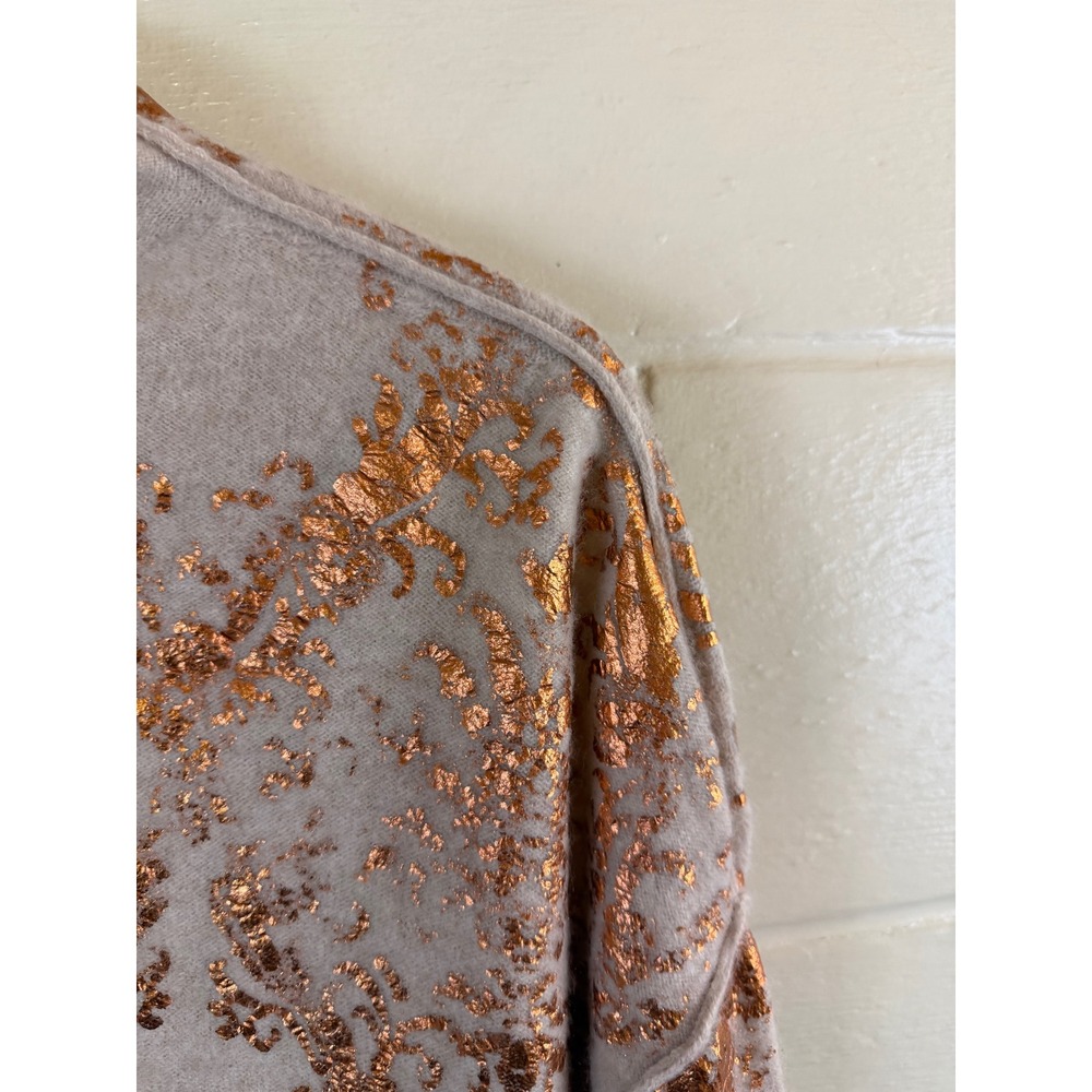 Anthropologie Pilcro The Alani Cashmere Mock Neck Sweater Women Large Metallic - Picture 7 of 13